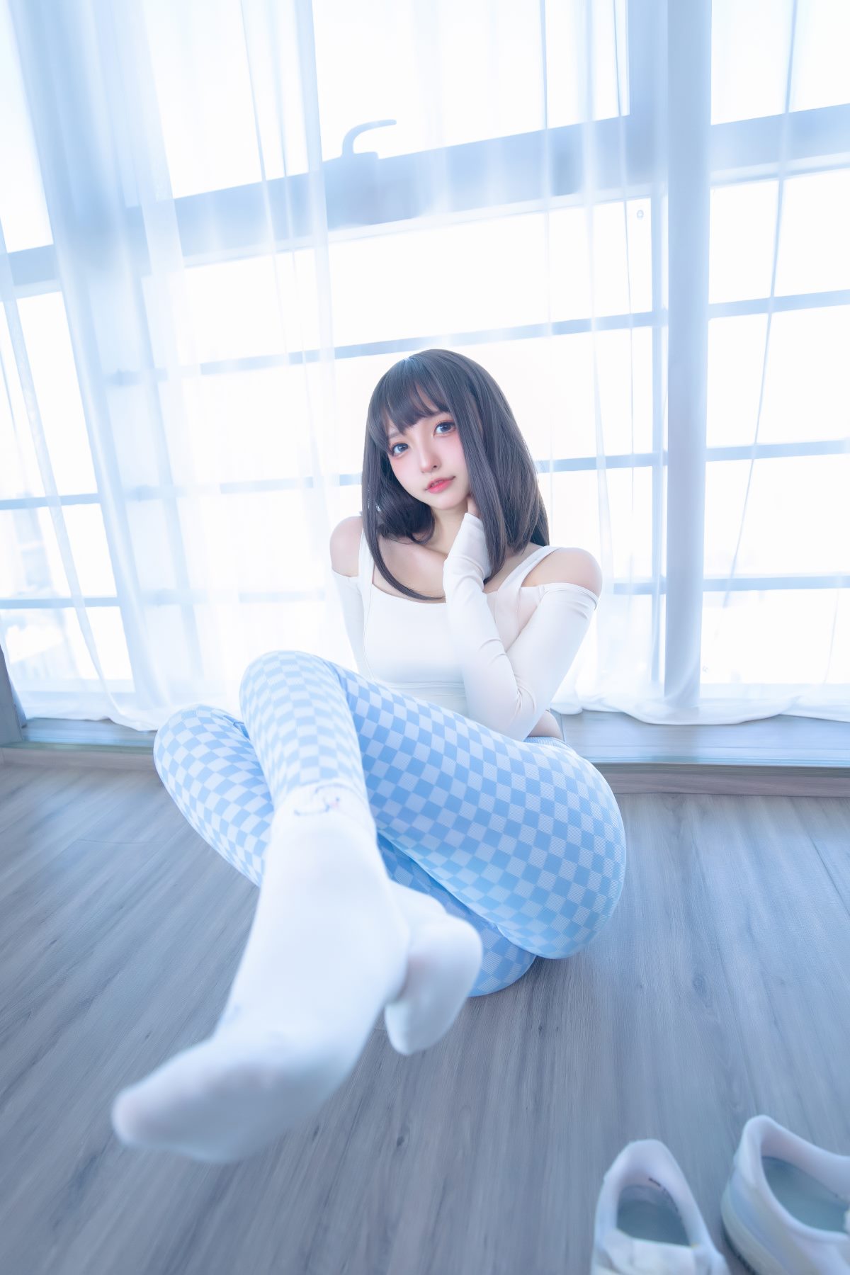 Coser@神楽坂真冬 Vol 083 蓝白格 0038 2068756448.jpg