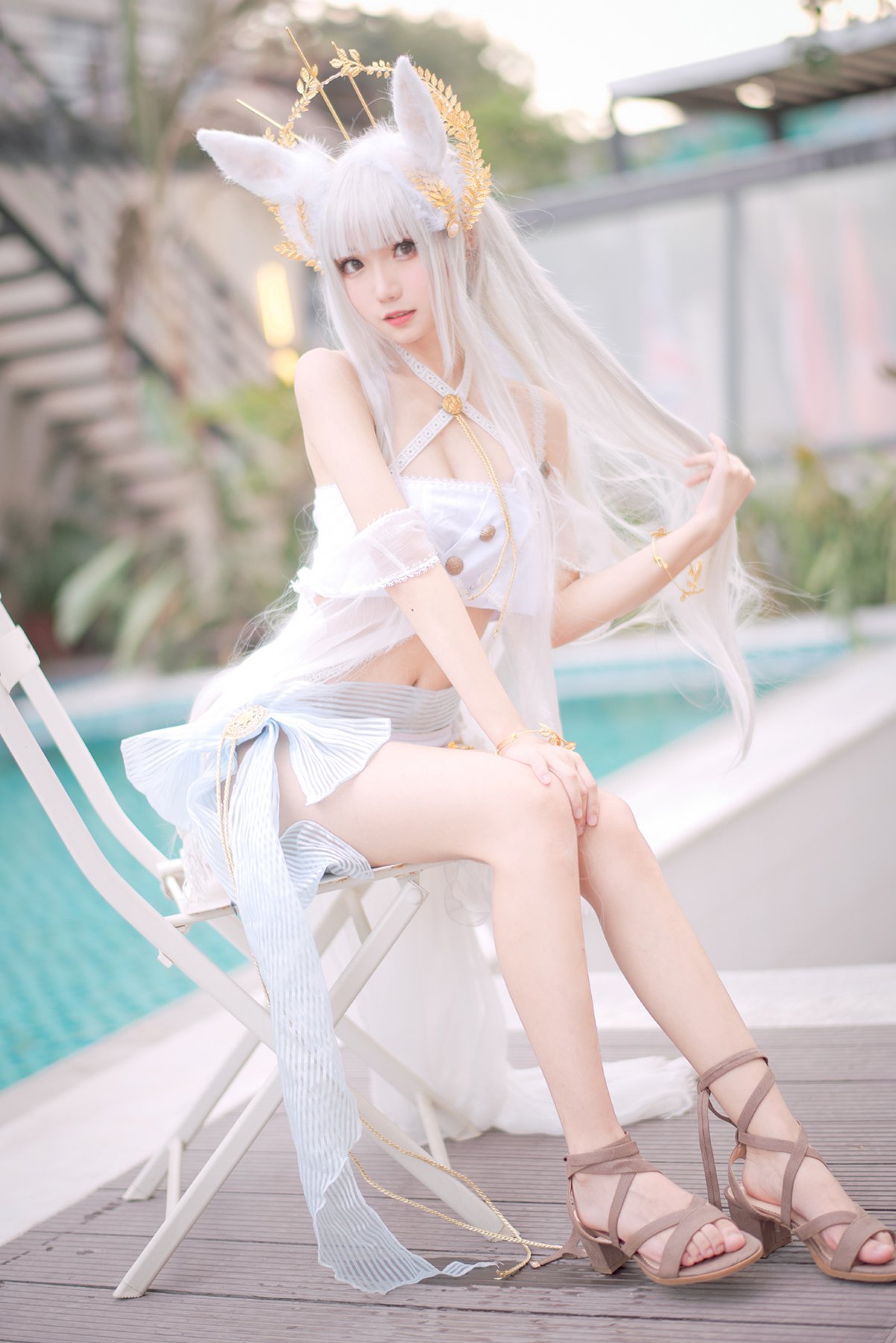 Coser@花柒Hana Vol.006 白金cos泳装