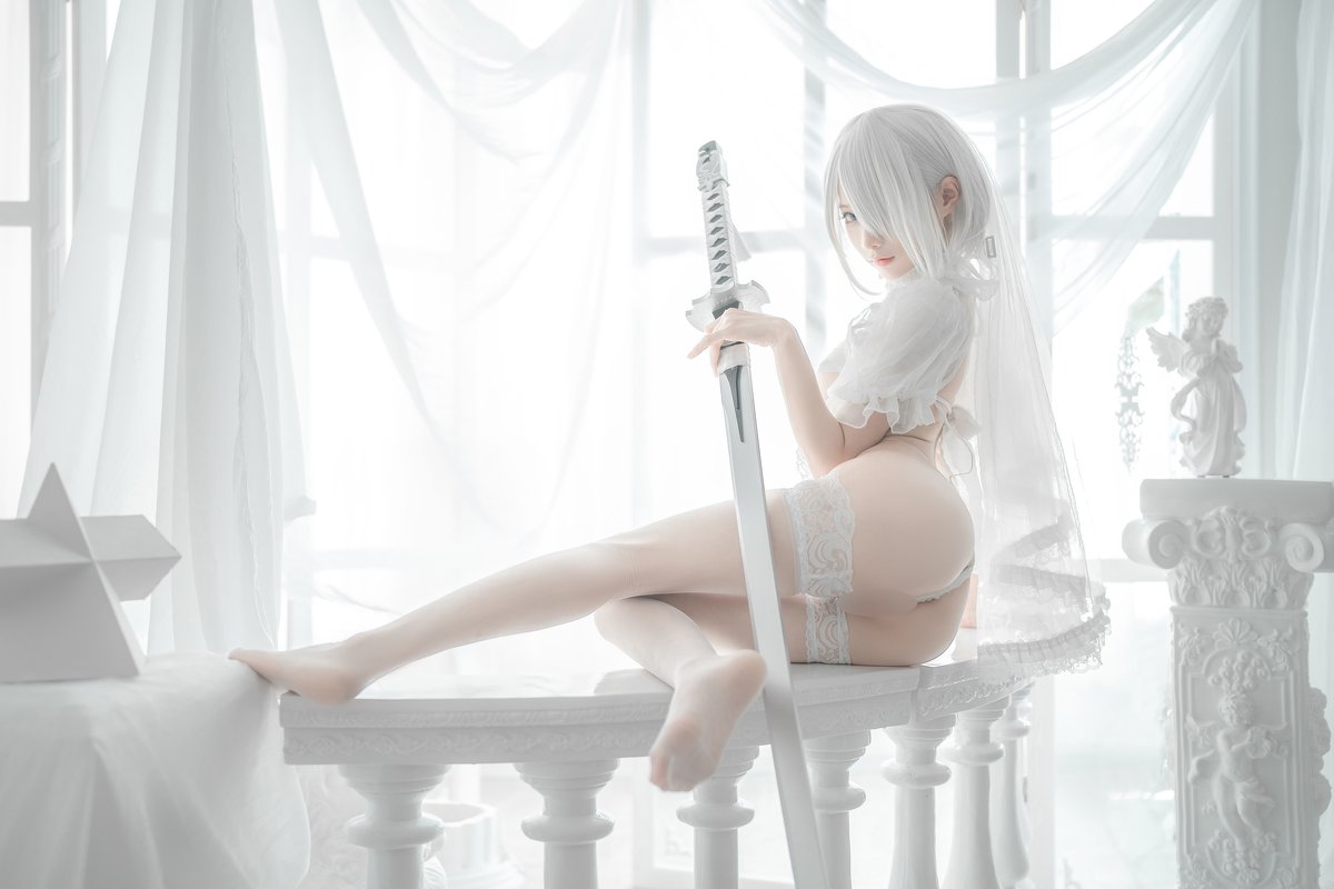 Coser@蠢沫沫 Vol 140 2B 白婚纱 0014 5411732934.jpg