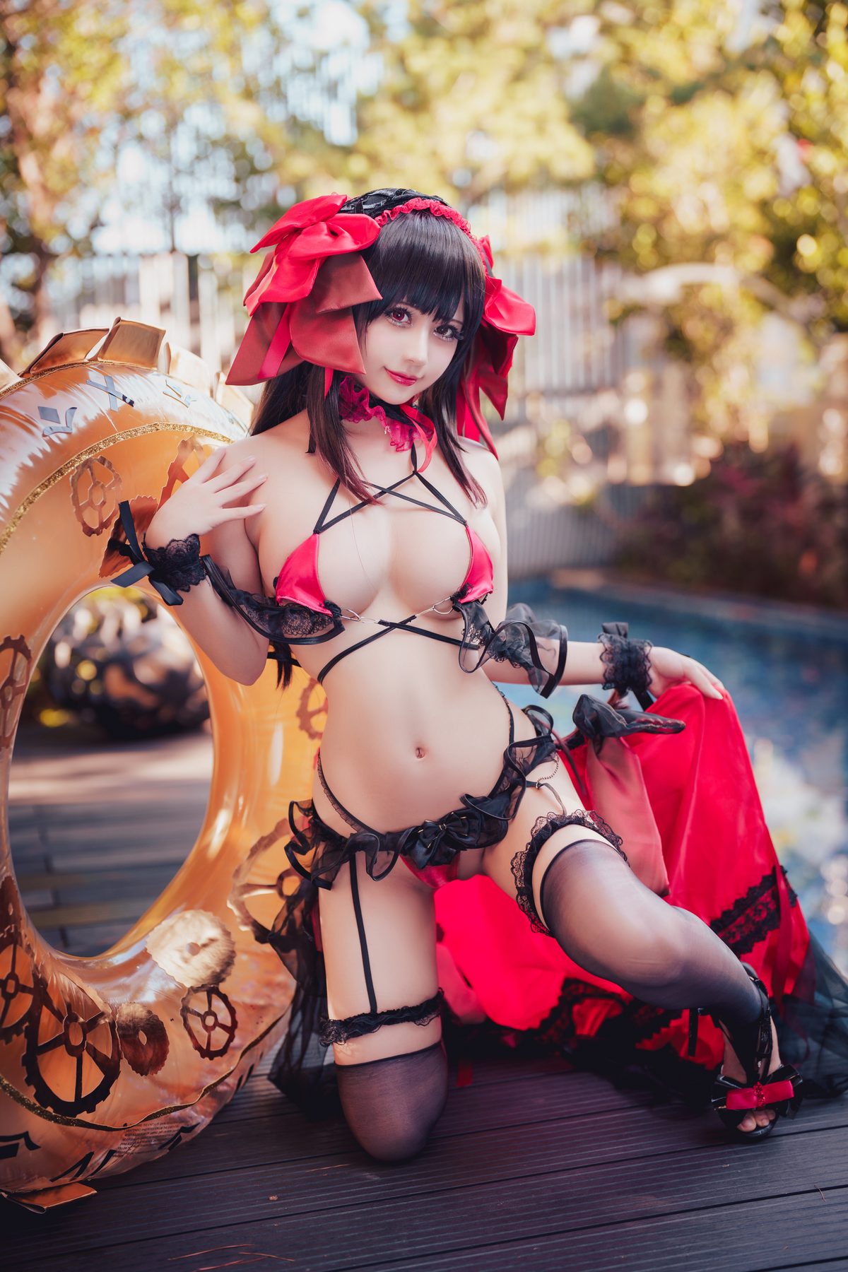 Coser@沖田凜花Rinka Kurumi Tokisaki Swimsuit 0006 8403896853.jpg