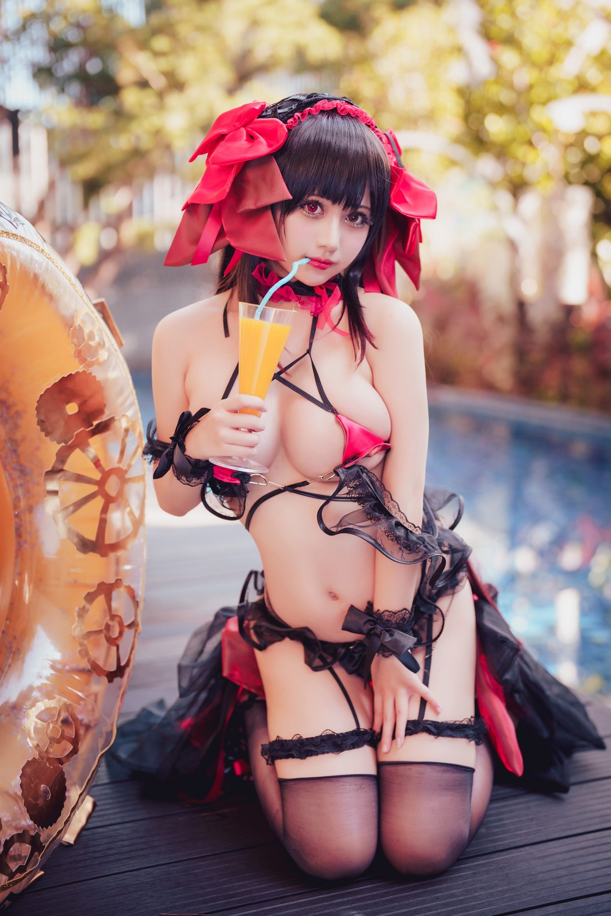 Coser@沖田凜花Rinka Kurumi Tokisaki Swimsuit 0026 7323919943.jpg