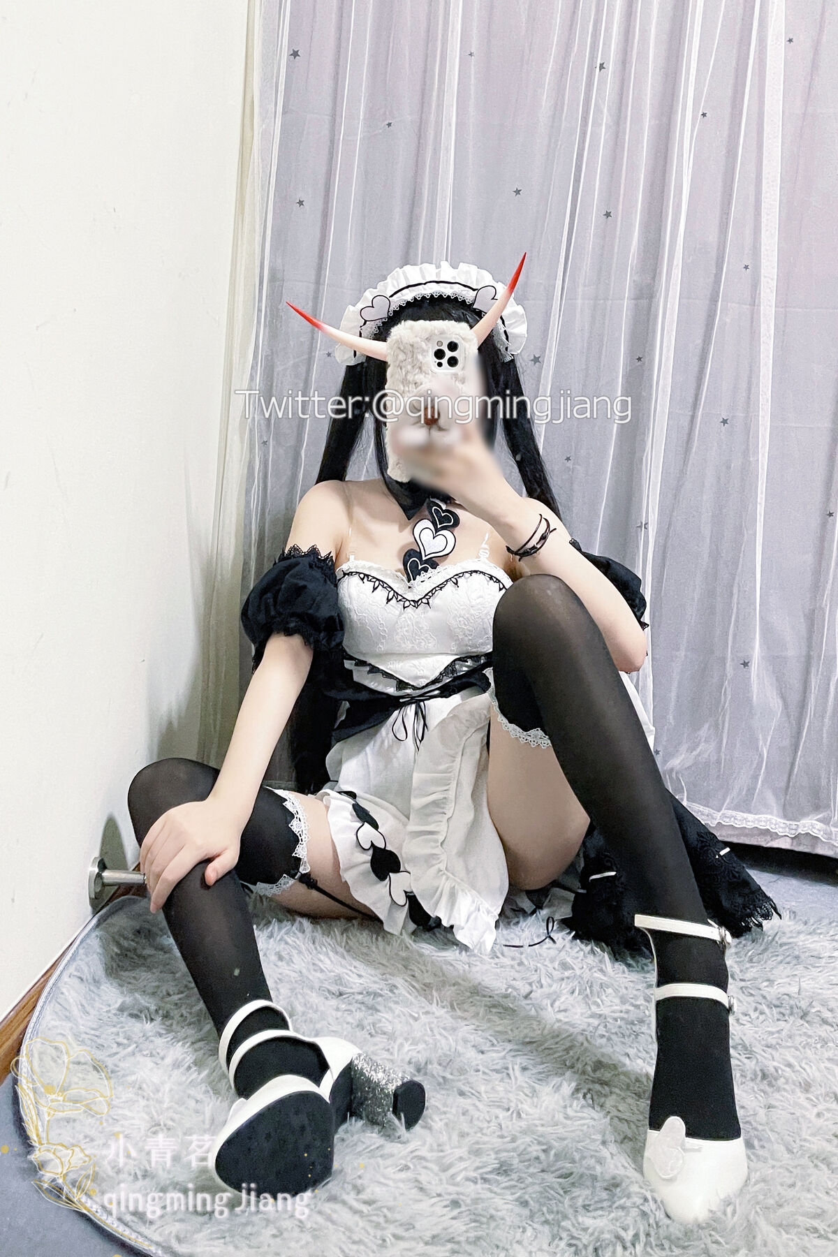 Coser@小青茗 黑丝女仆 0035 9033456711.jpg