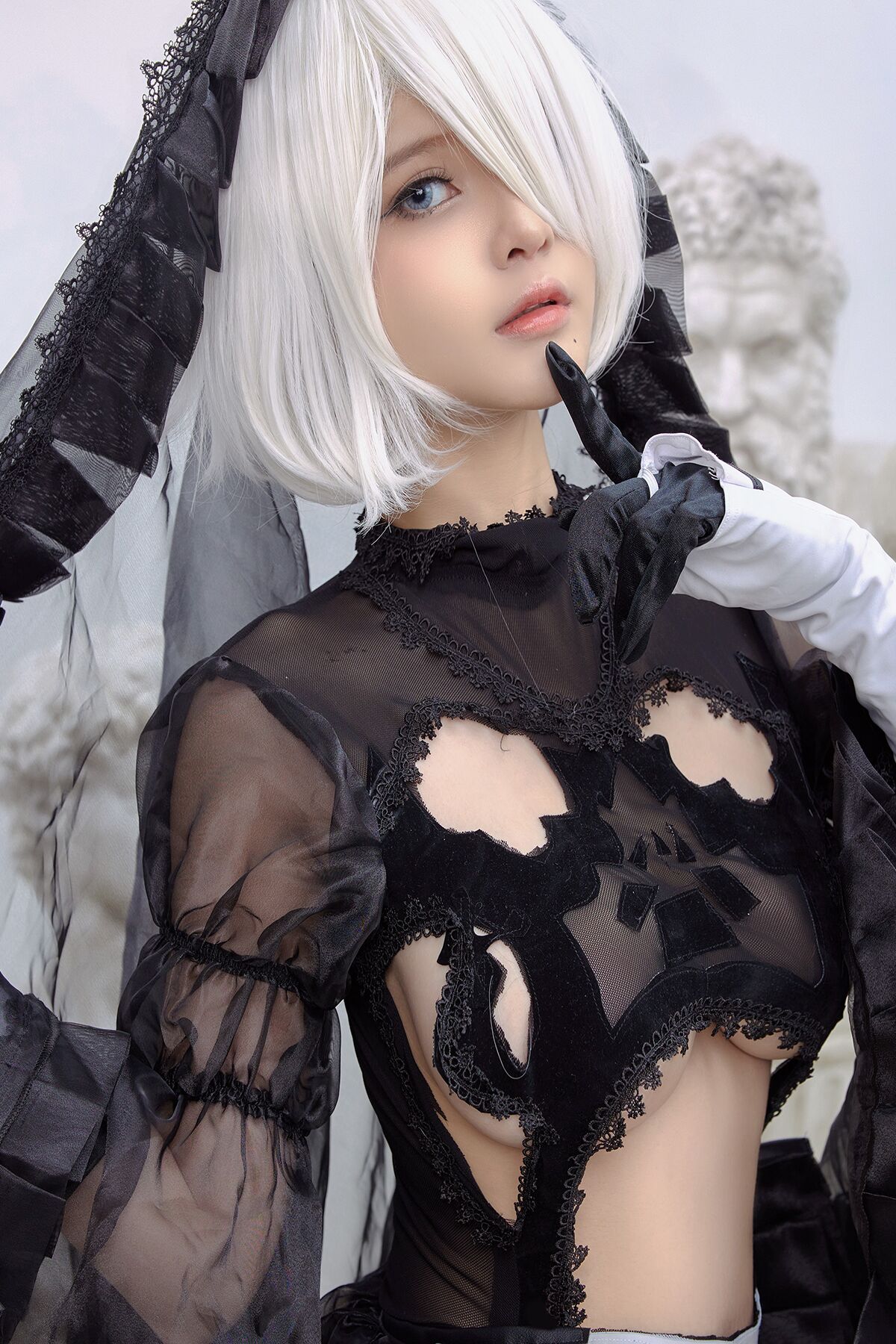 Coser@Azami – 黑纱套装2B小姐姐