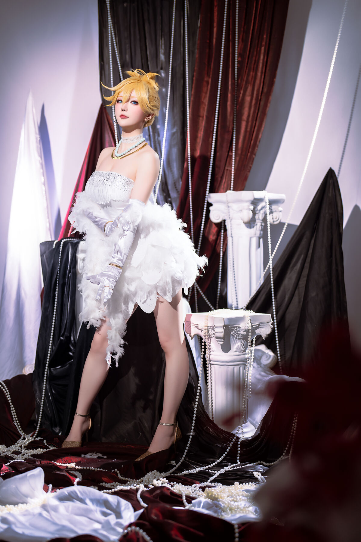 Coser@星之迟迟Hoshilily 吊带袜天使 潘迪礼服 0003 4876435472.jpg