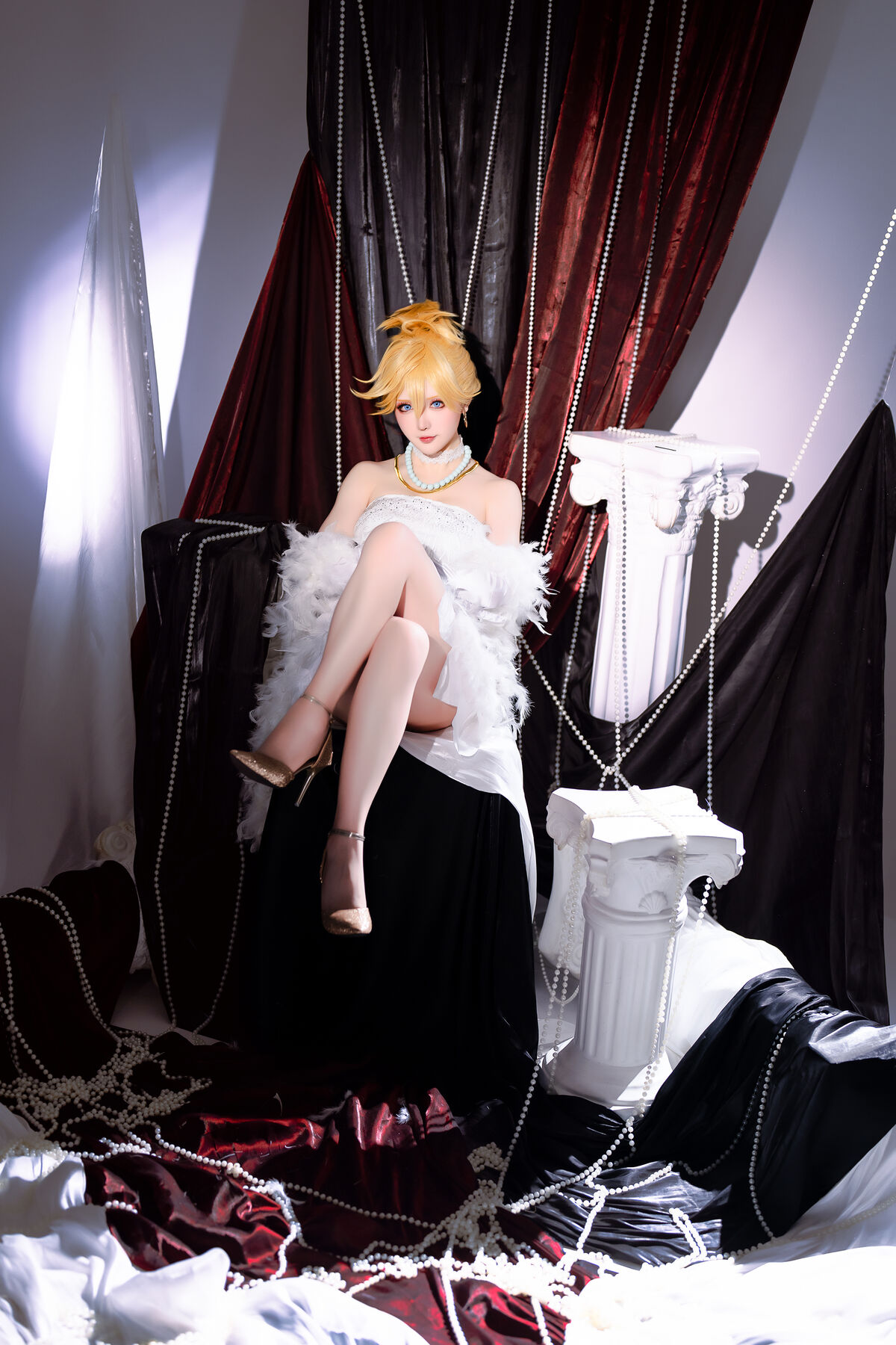 Coser@星之迟迟Hoshilily 吊带袜天使 潘迪礼服 0025 2828569785.jpg