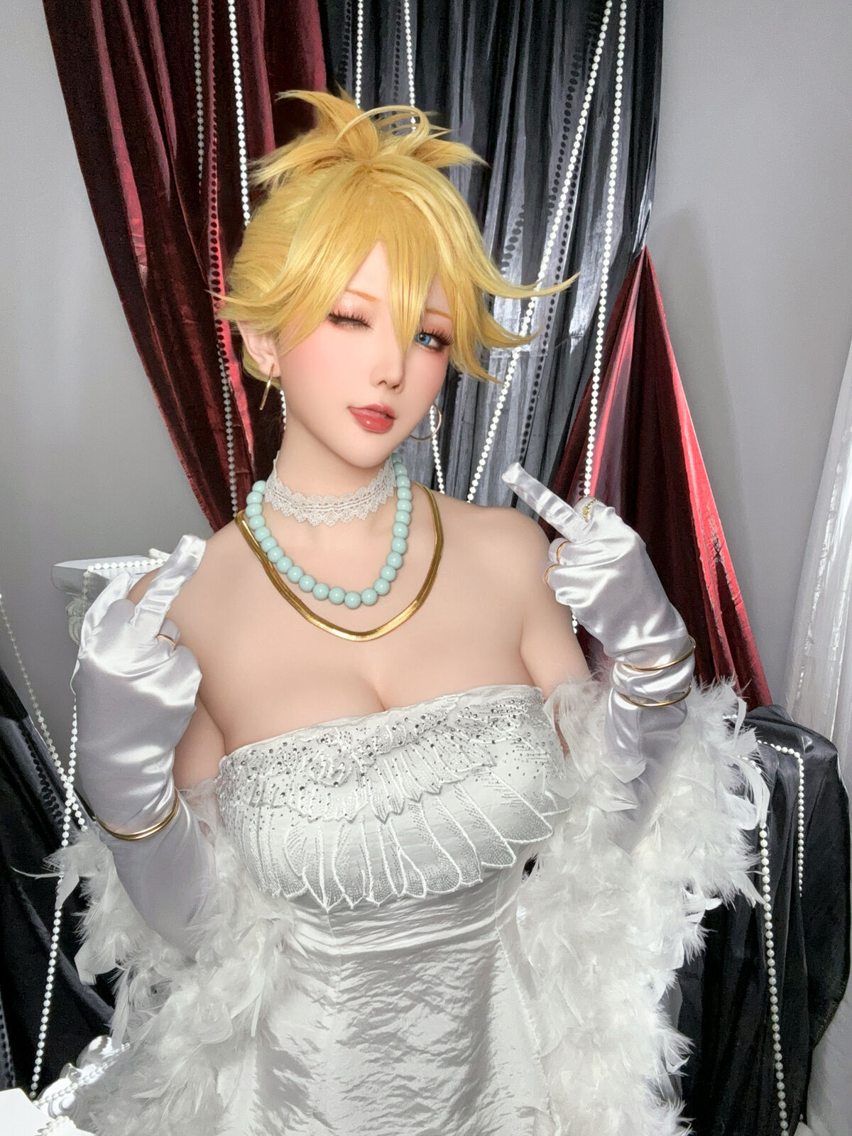 Coser@星之迟迟Hoshilily 吊带袜天使 潘迪礼服 0037 9925564710.jpg